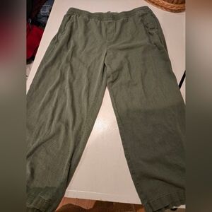Womens Pld Navy Olive Wide Leg Linen Pants